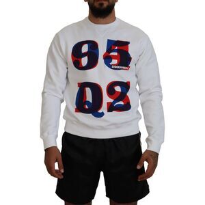 Dsquared² White Printed Long Sleeves Pullover Men's Sweater